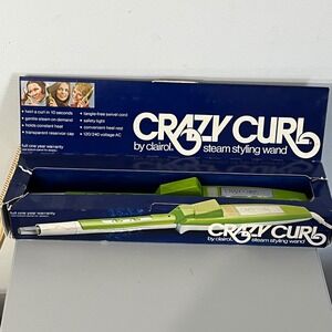 Clairol Crazy Curl Steam Styling Wand Women OS Green Vintage Model 200 1970's